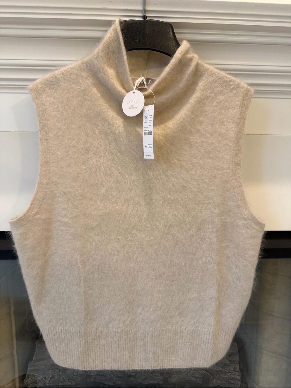 J. Crew Brushed Cashmere Sleeveless Turtleneck Sweater (L)